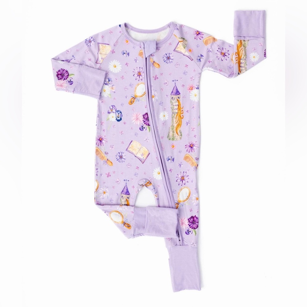 Rapunzel bamboo footies sleeper zippy foldover toddler girl tangled princess